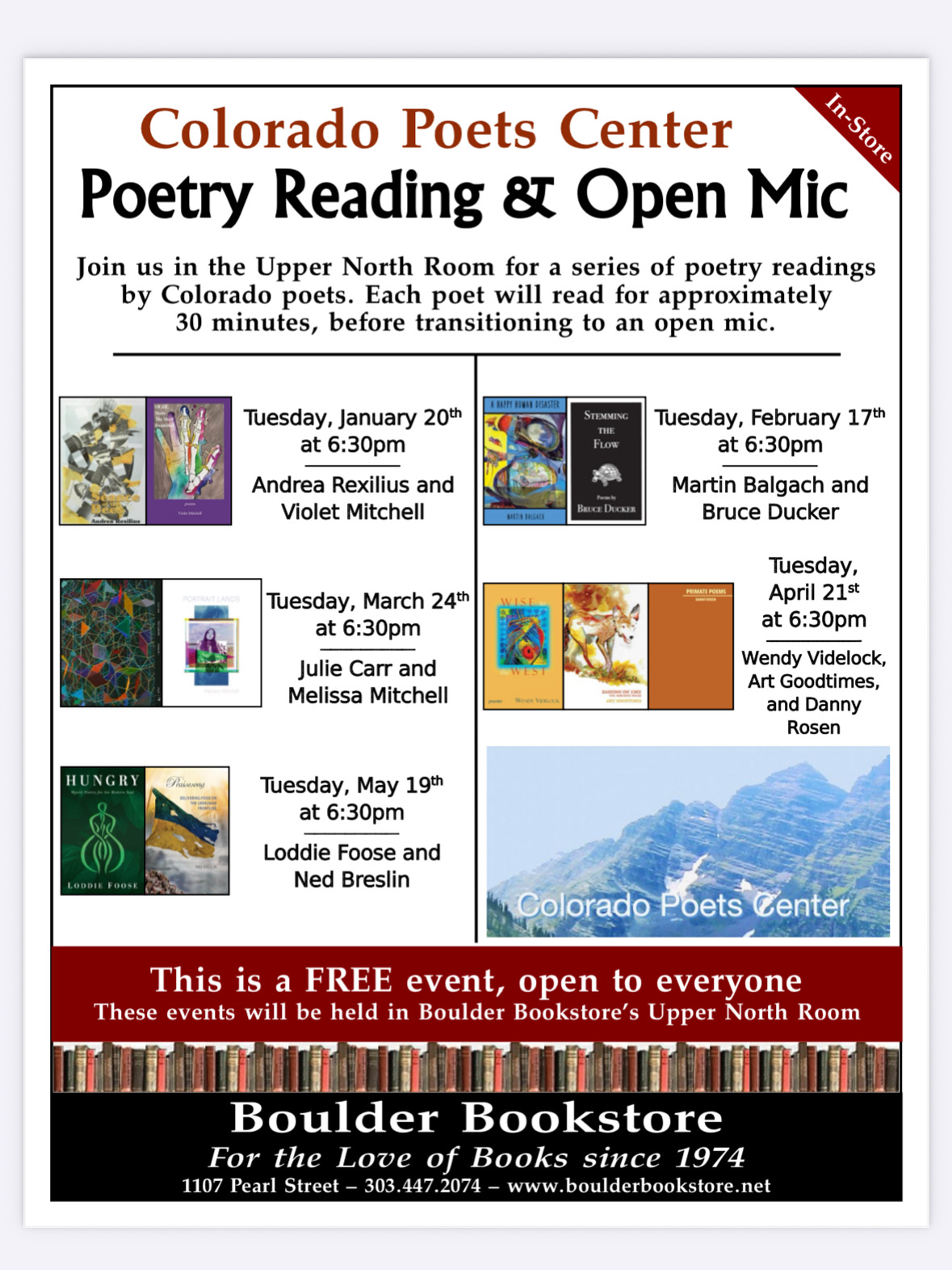 2026 Boulder Bookstore Readings